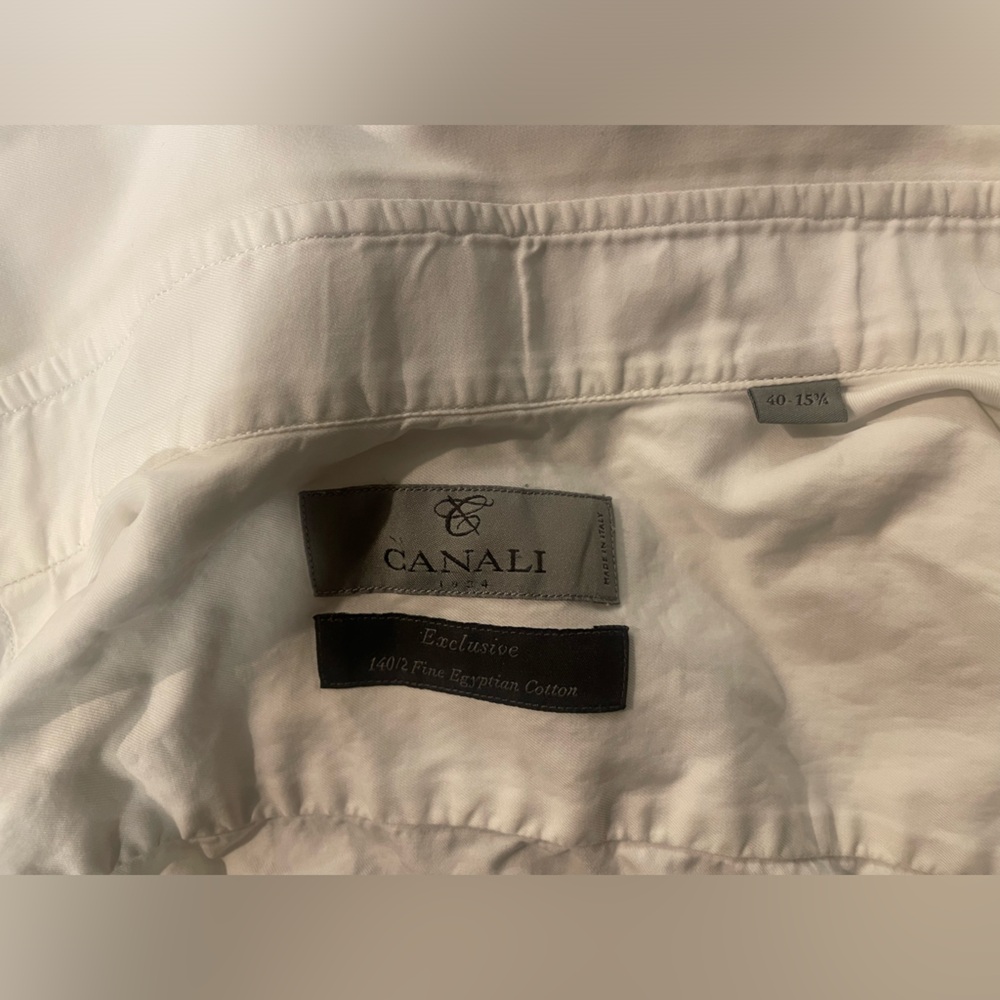 Canali white dress shirt 15 3/4 40